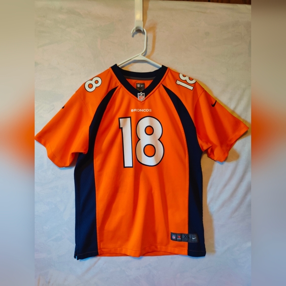Nike Other - Denver Broncos 18 Nike Men's Vibrant Orange and Dark Blue Jersey